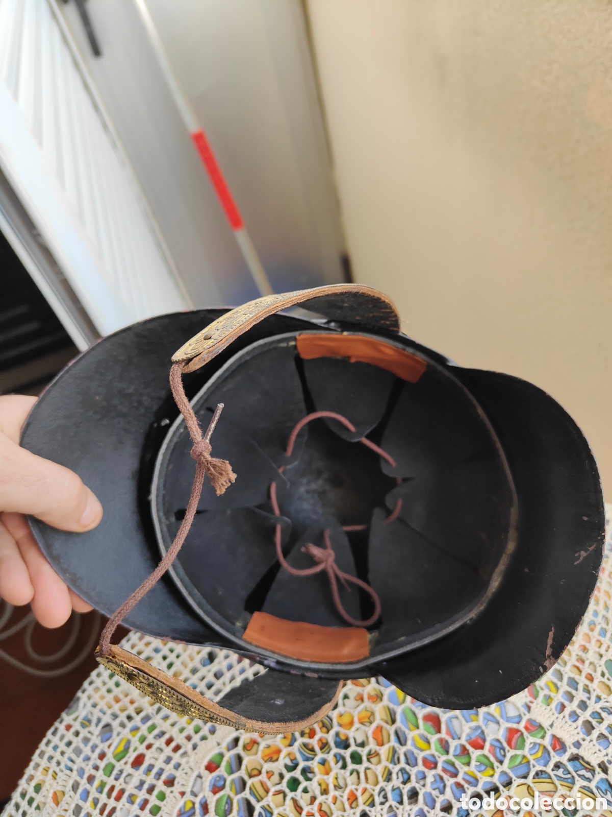 Antig&uuml;edades: ANTIGUO CASCO BOMBERO ALREDEDOR DE 1840 - Foto 4