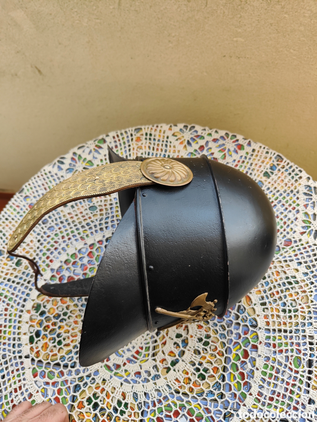 Antig&uuml;edades: ANTIGUO CASCO BOMBERO ALREDEDOR DE 1840 - Foto 6