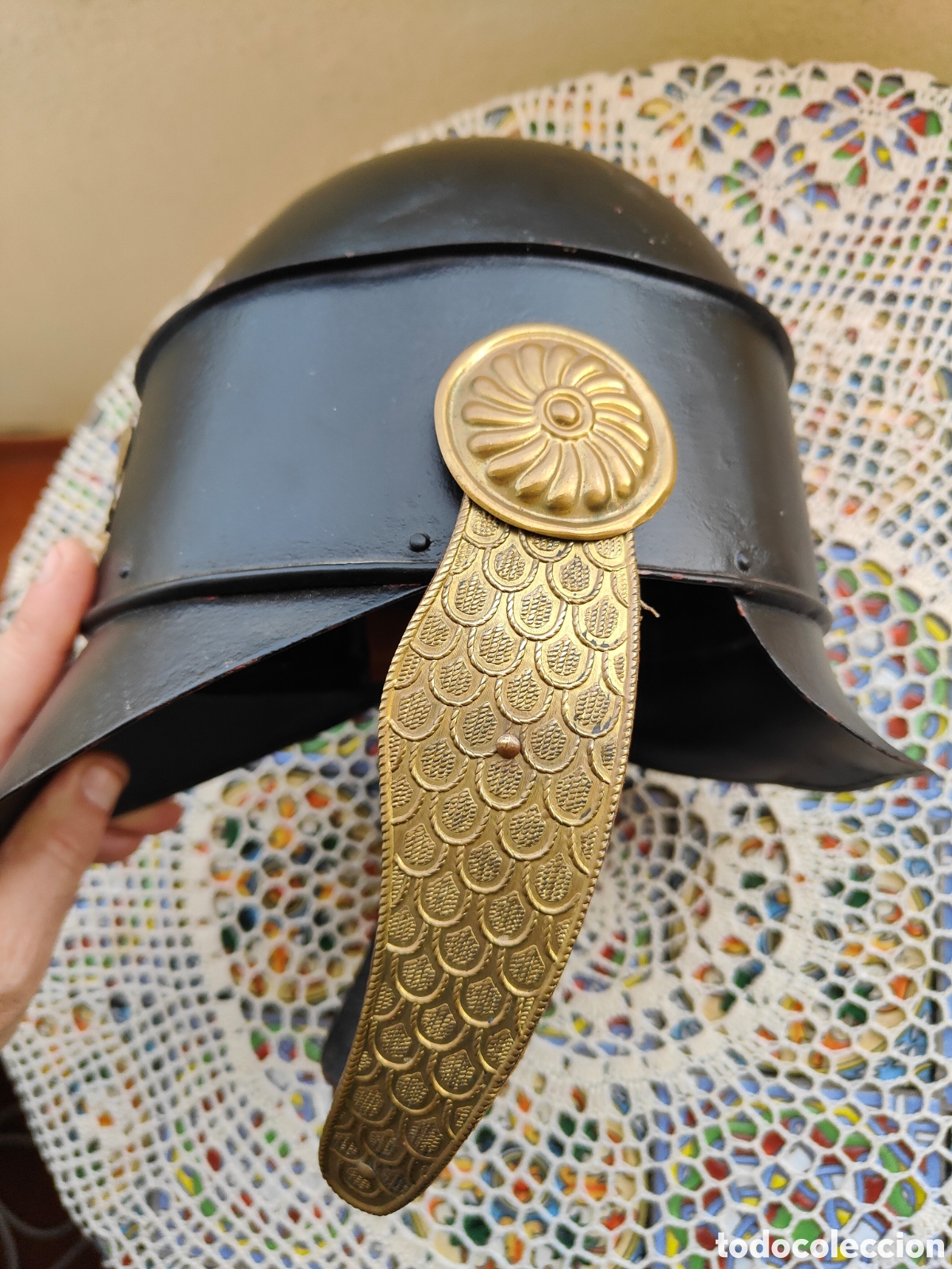 Antig&uuml;edades: ANTIGUO CASCO BOMBERO ALREDEDOR DE 1840 - Foto 7