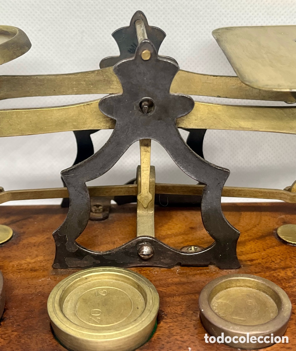 Antig&uuml;edades: ANTIGUA BALANZA DE PRECISI&Oacute;N POSTAL, INGLESA COMPLETA - Foto 5