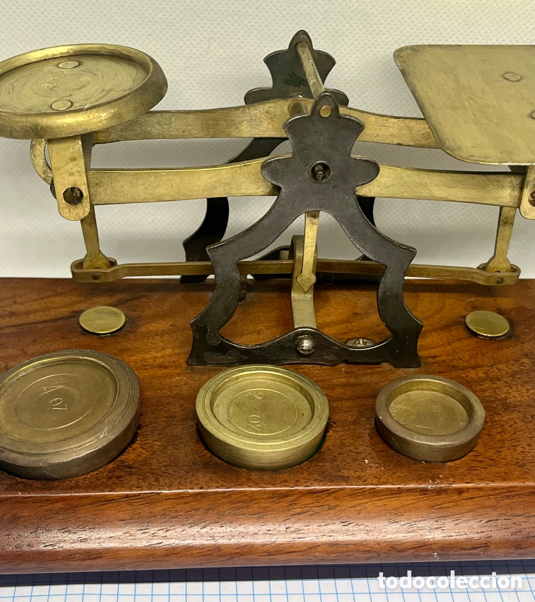 Antig&uuml;edades: ANTIGUA BALANZA DE PRECISI&Oacute;N POSTAL, INGLESA COMPLETA - Foto 7