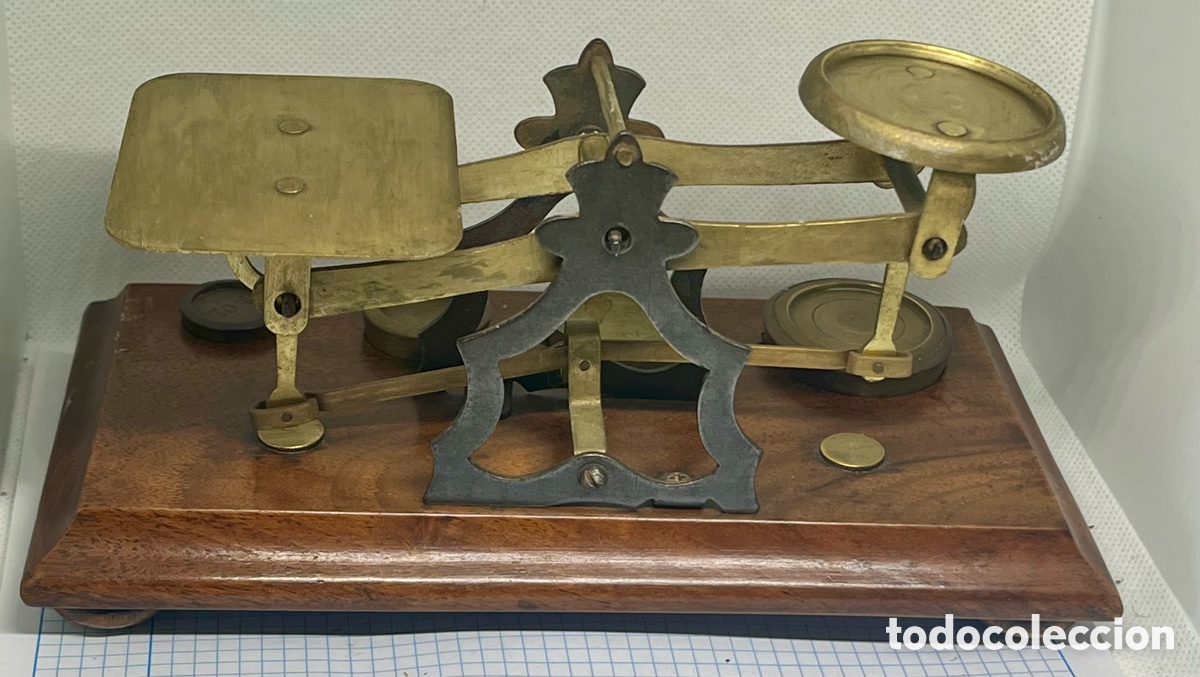 Antig&uuml;edades: ANTIGUA BALANZA DE PRECISI&Oacute;N POSTAL, INGLESA COMPLETA - Foto 9