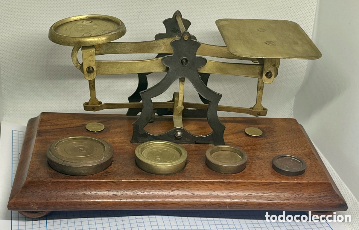 Antig&uuml;edades: ANTIGUA BALANZA DE PRECISI&Oacute;N POSTAL, INGLESA COMPLETA - Foto 10