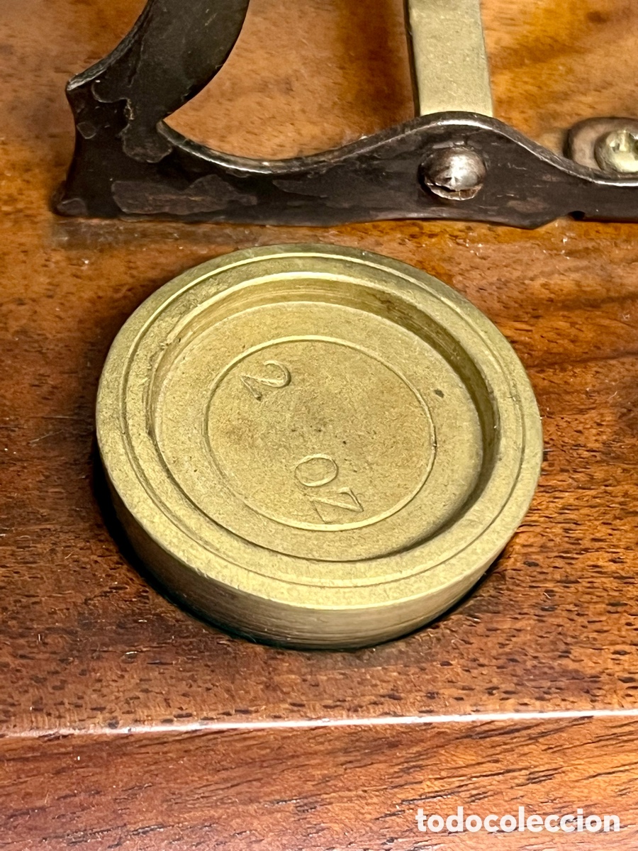Antig&uuml;edades: ANTIGUA BALANZA DE PRECISI&Oacute;N POSTAL, INGLESA COMPLETA - Foto 15