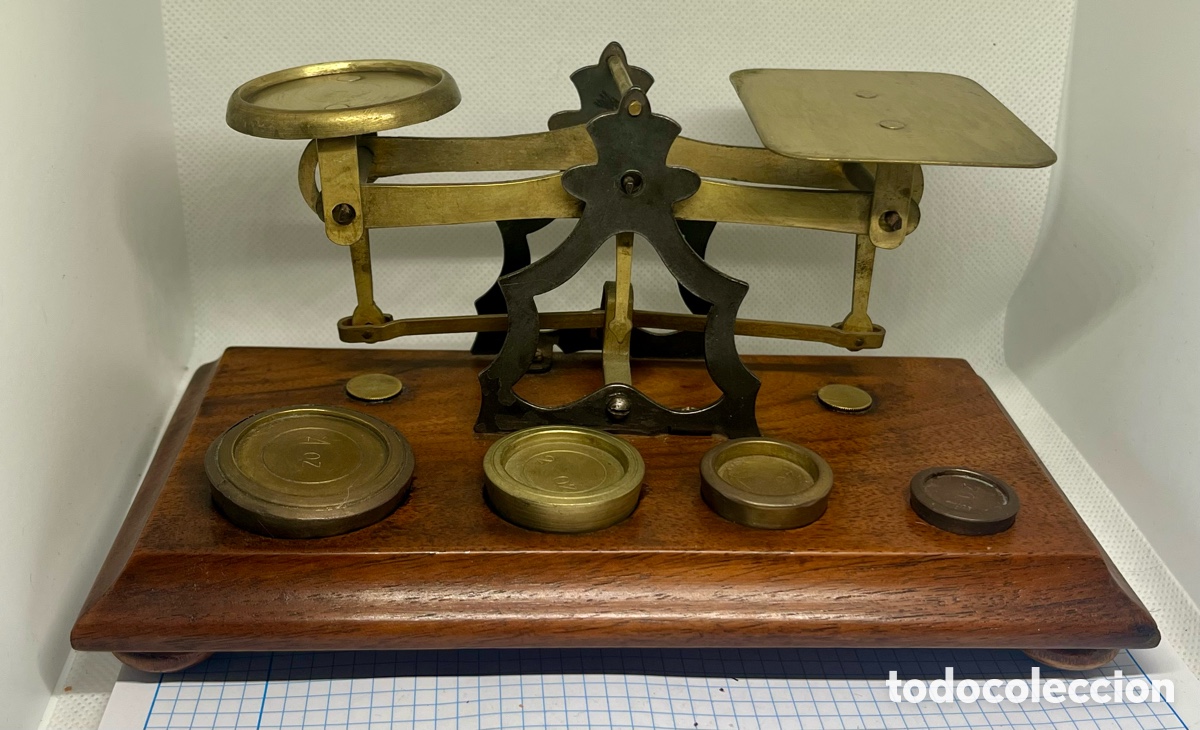 Antig&uuml;edades: ANTIGUA BALANZA DE PRECISI&Oacute;N POSTAL, INGLESA COMPLETA - Foto 1