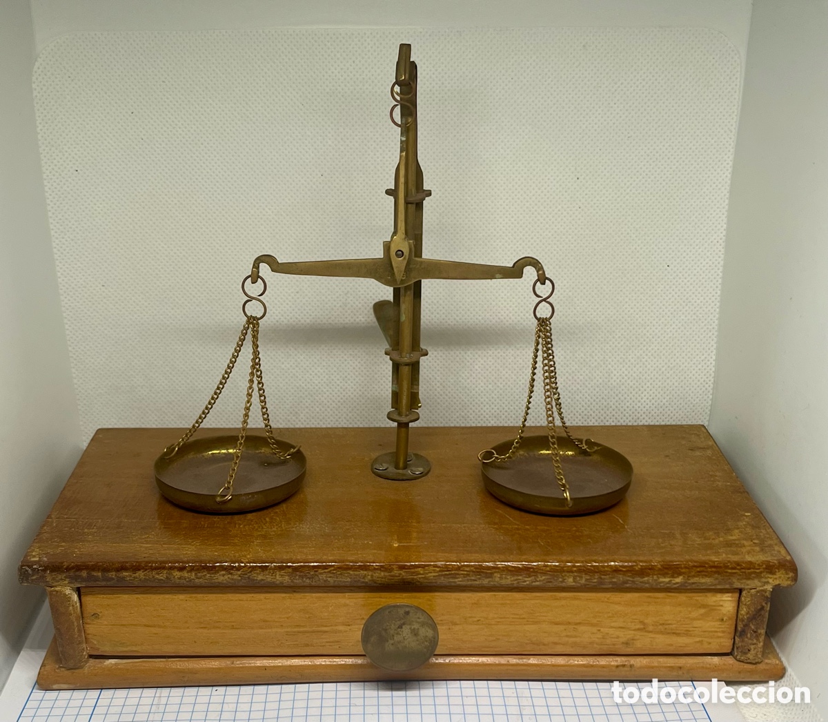 Antig&uuml;edades: ANTIGUA BALANZA DE PRECISI&Oacute;N DE BRONCE , COMPLETA - Foto 4