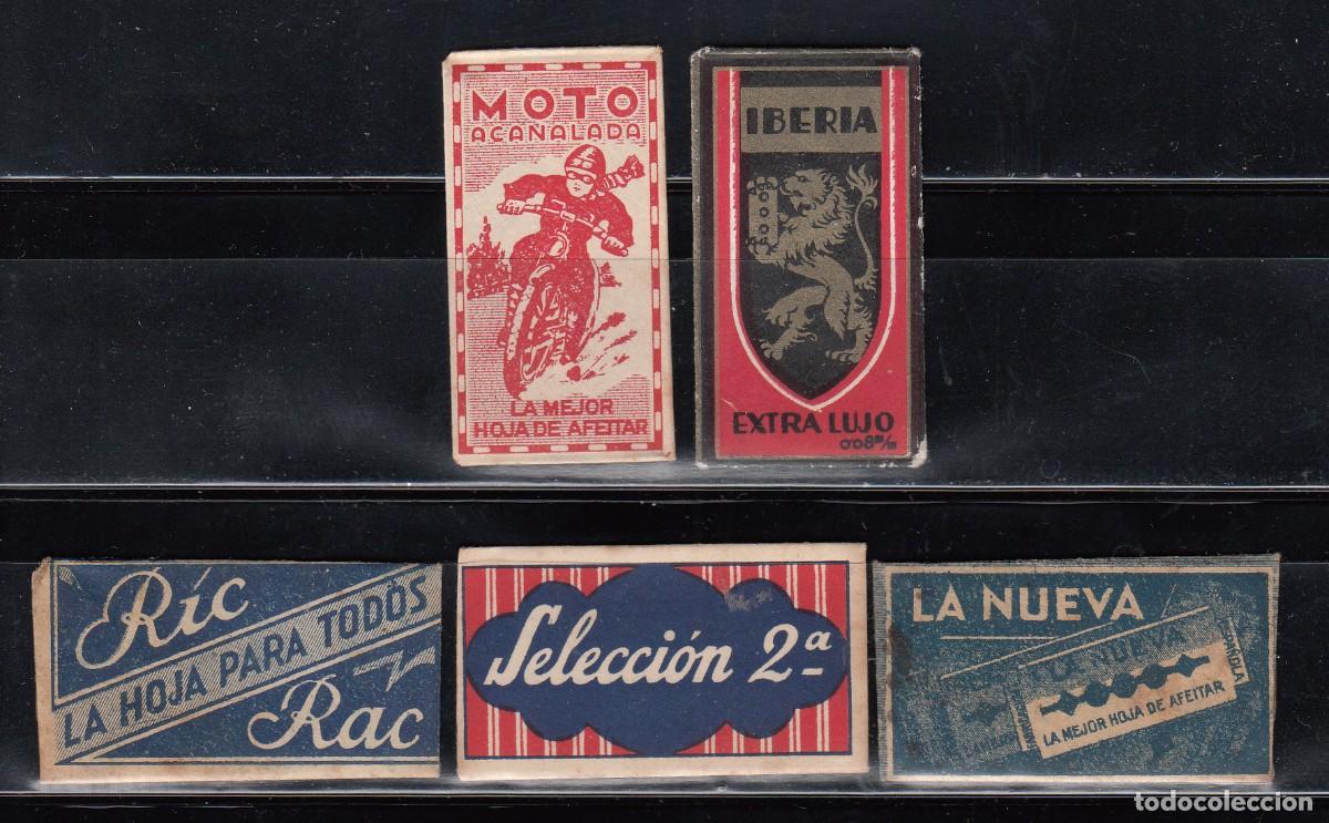 Antig&uuml;edades: LOTE DE 5 FUNDAS DE HOJA DE AFEITAR - DISTINTOS MODELOS - Foto 1