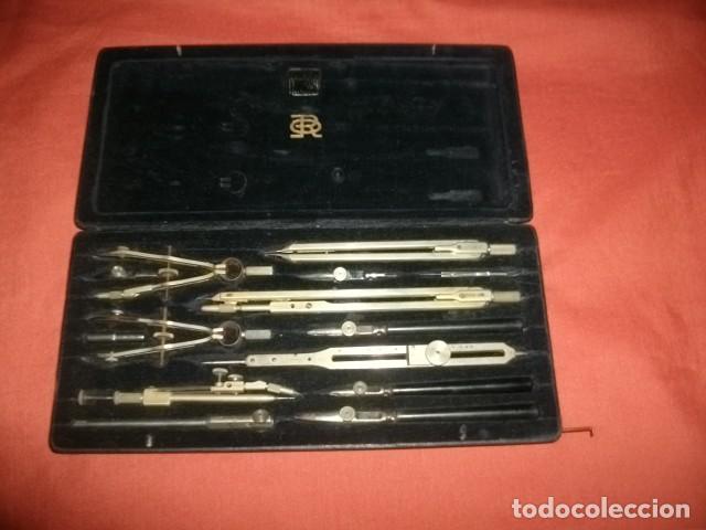 Antig&uuml;edades: ESTUCHE DE COMP&Aacute;S COMPASES ALEMANES RICHTER (15 ELEMENTOS) - Foto 1