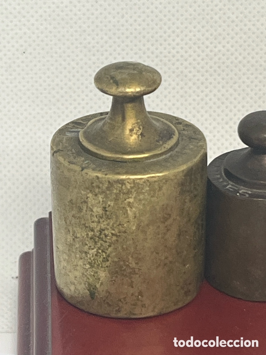 Antig&uuml;edades: JUEGO DE 7 PESAS DE BRONCE ANTIGUAS - Foto 2