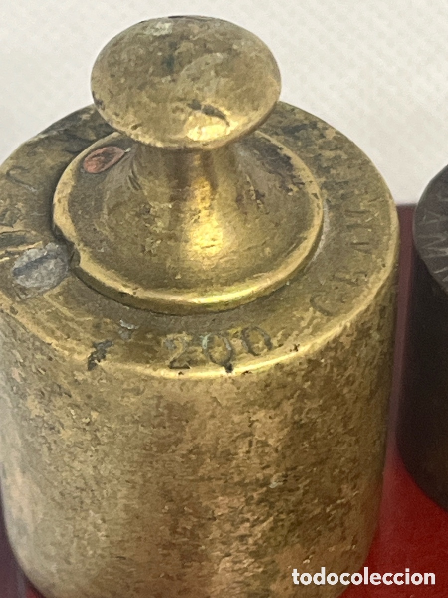 Antig&uuml;edades: JUEGO DE 7 PESAS DE BRONCE ANTIGUAS - Foto 3