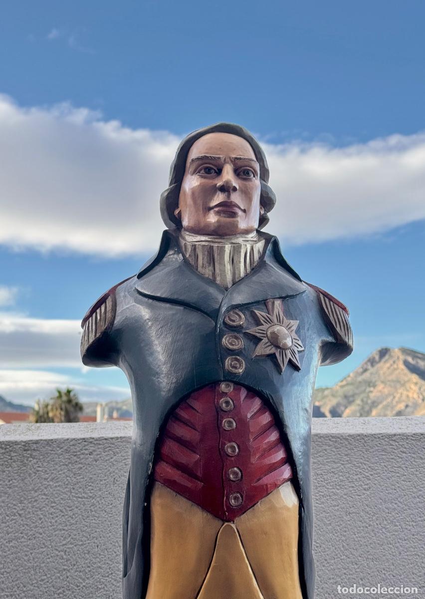Antig&uuml;edades: MASCAR&Oacute;N PROA-BARCO COMMANDER - SHIP FIGUREHEAD -90 CM.! - Foto 15