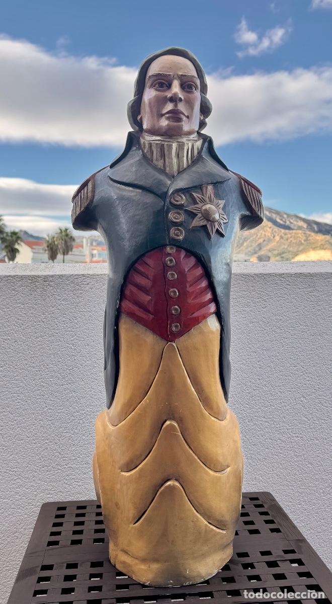 Antig&uuml;edades: MASCAR&Oacute;N PROA-BARCO COMMANDER - SHIP FIGUREHEAD -90 CM.! - Foto 18