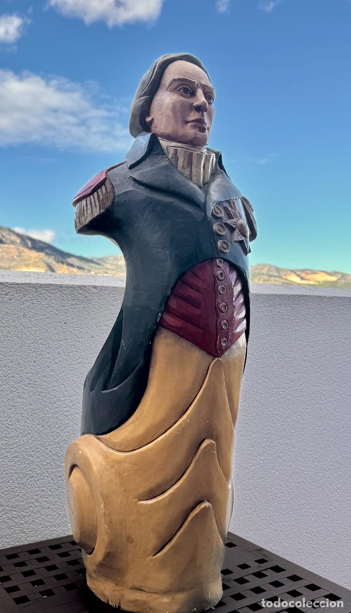 Antig&uuml;edades: MASCAR&Oacute;N PROA-BARCO COMMANDER - SHIP FIGUREHEAD -90 CM.! - Foto 2