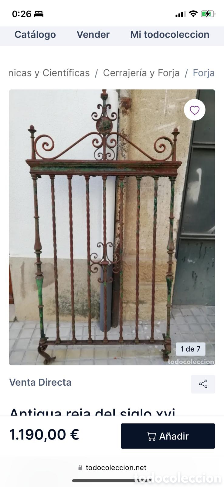 Antig&uuml;edades: REJA ANTIGUA DE FORJA - Foto 1