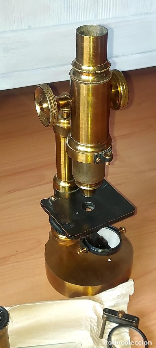 Antig&uuml;edades: Microscopio lat&oacute;n principios del XX - Foto 2