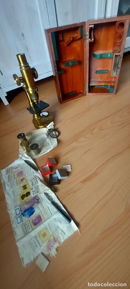 Antig&uuml;edades: Microscopio lat&oacute;n principios del XX - Foto 5