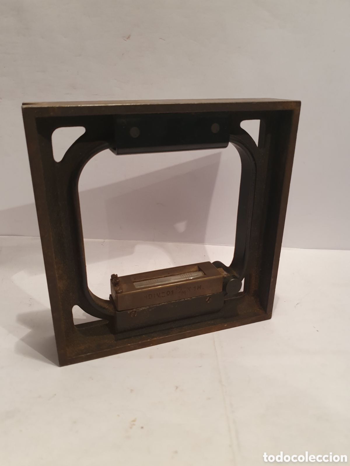 Antig&uuml;edades: NIVEL CUADRADO DE PRECISION. BASE PLANA Y PRISMATICA. - Foto 1