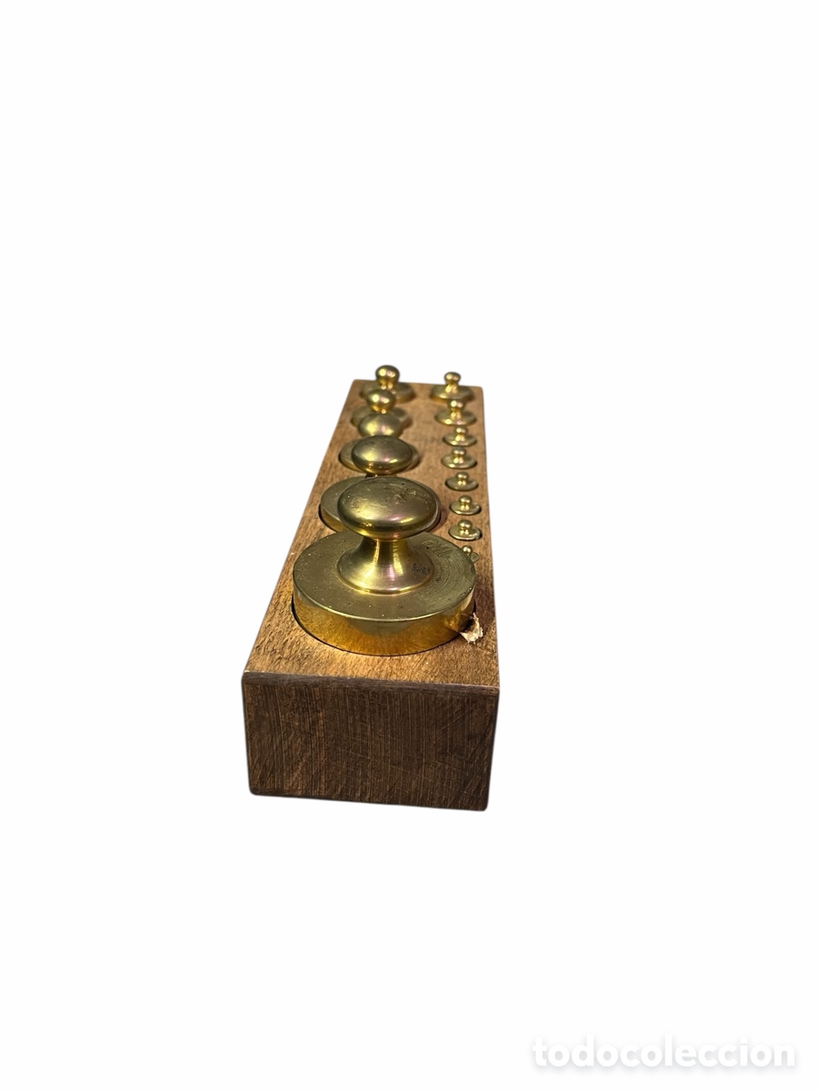 Antig&uuml;edades: Antiguo juego de pesas completo - Foto 3