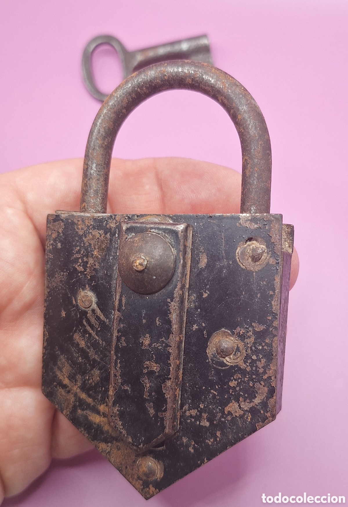 Antig&uuml;edades: Antiguo Candado Met&aacute;lico - Foto 7