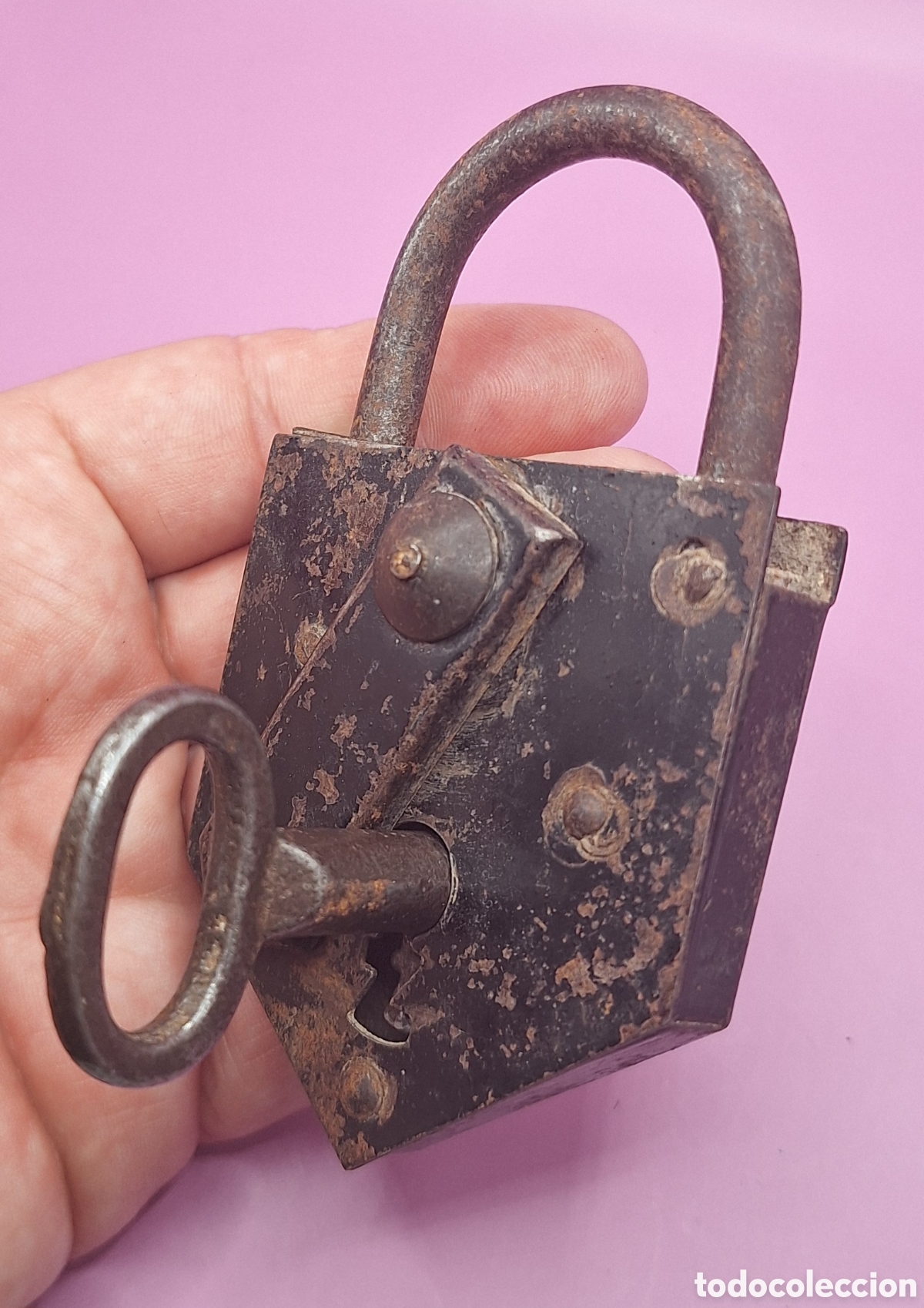 Antig&uuml;edades: Antiguo Candado Met&aacute;lico - Foto 12