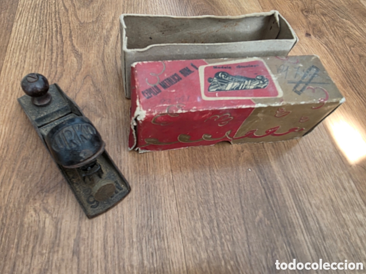 Antig&uuml;edades: Cepillo carpinter&iacute;a antiguo URKO con caja - Foto 2