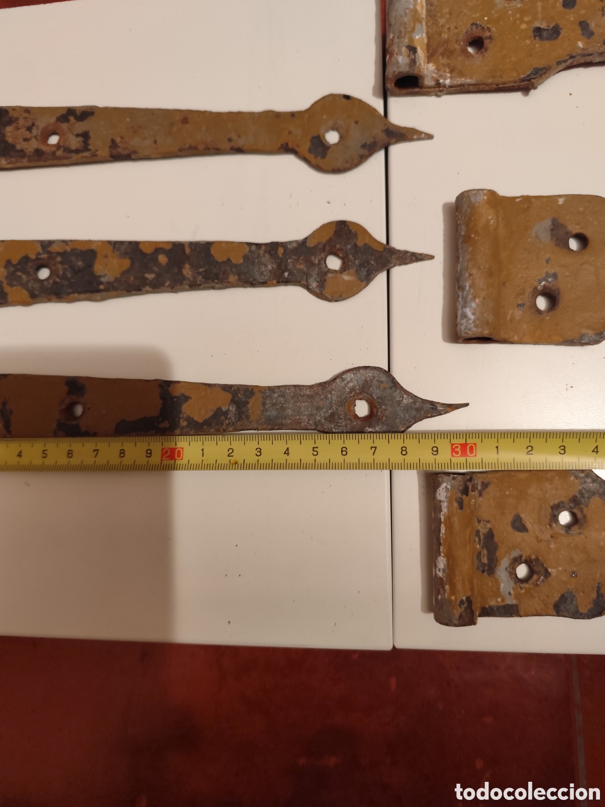 Antig&uuml;edades: Lote de 6 bisagras de forja - Foto 4