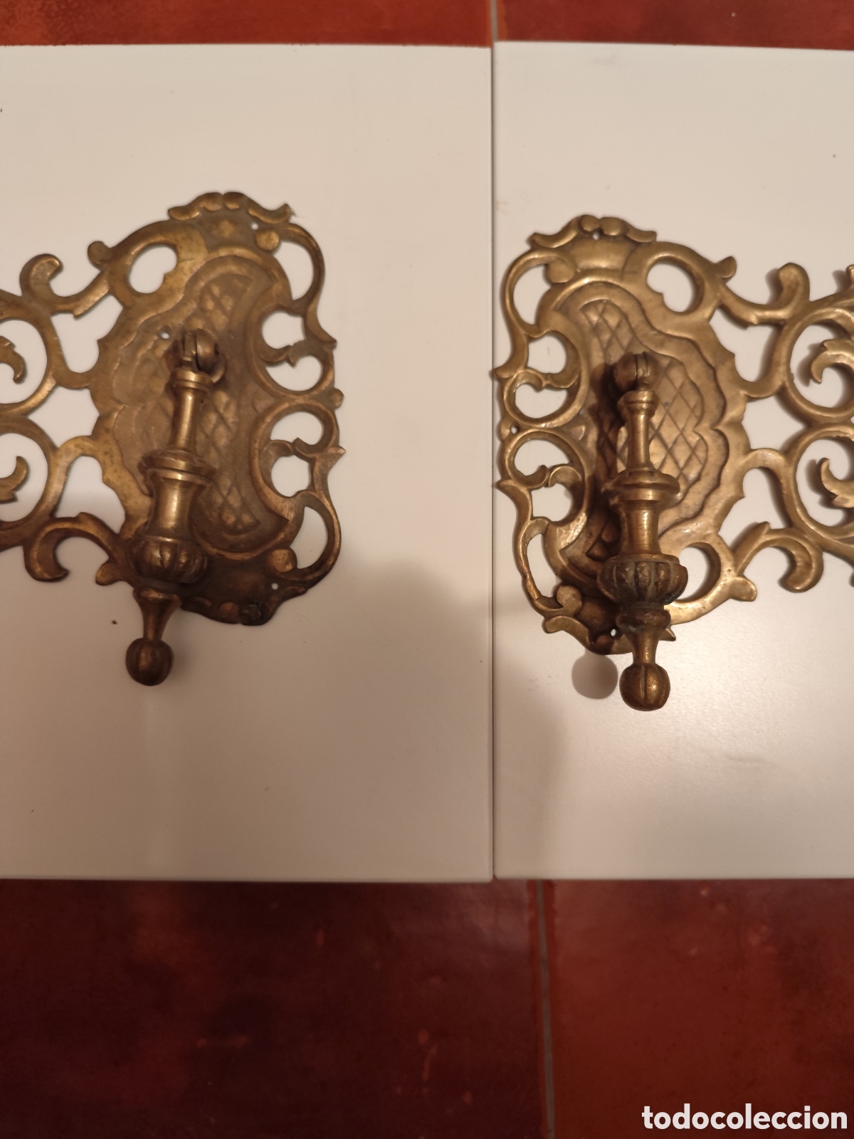 Antig&uuml;edades: Tirador puerta doble de bronce - Foto 7
