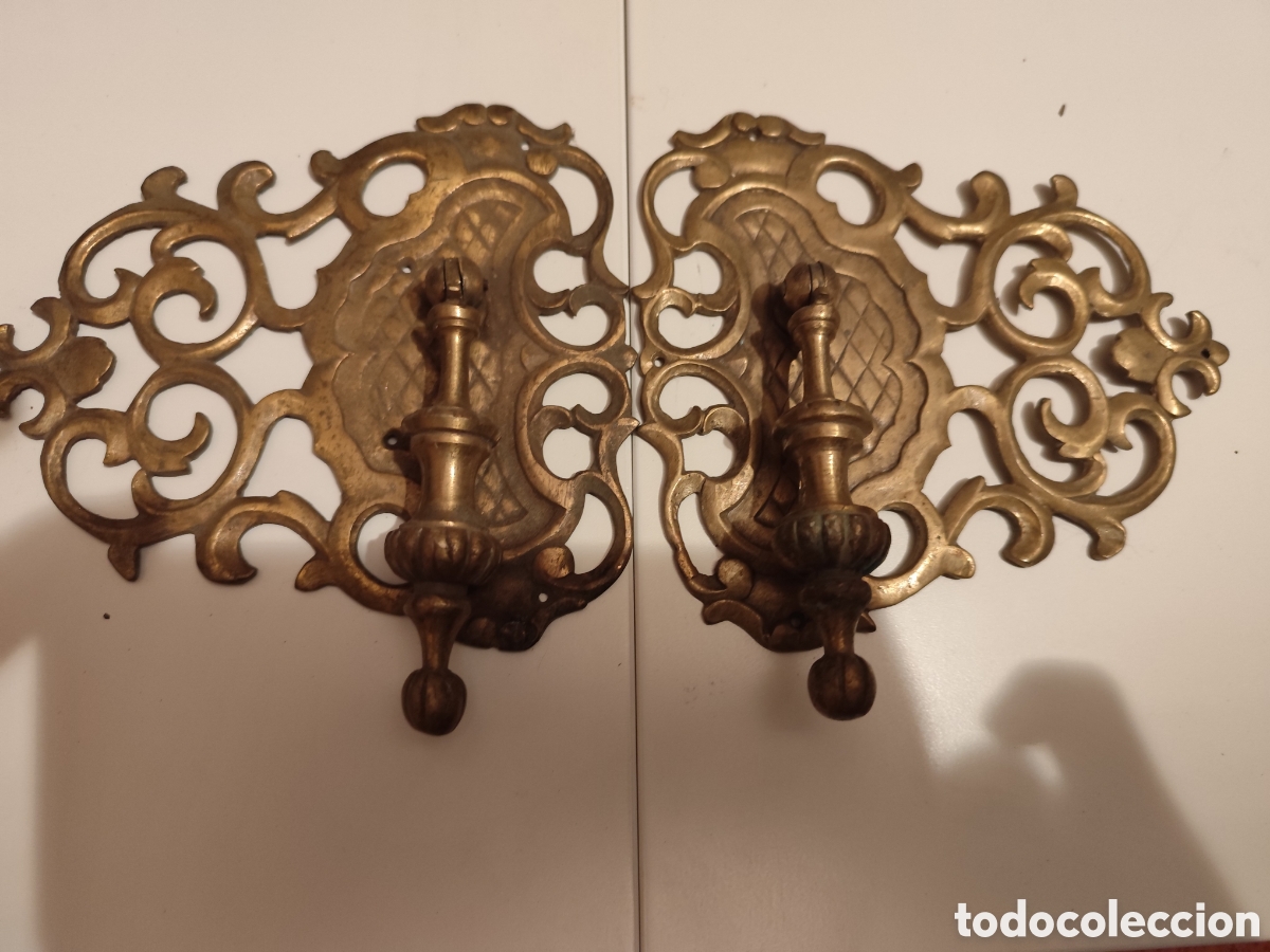 Antig&uuml;edades: Tirador puerta doble de bronce - Foto 1