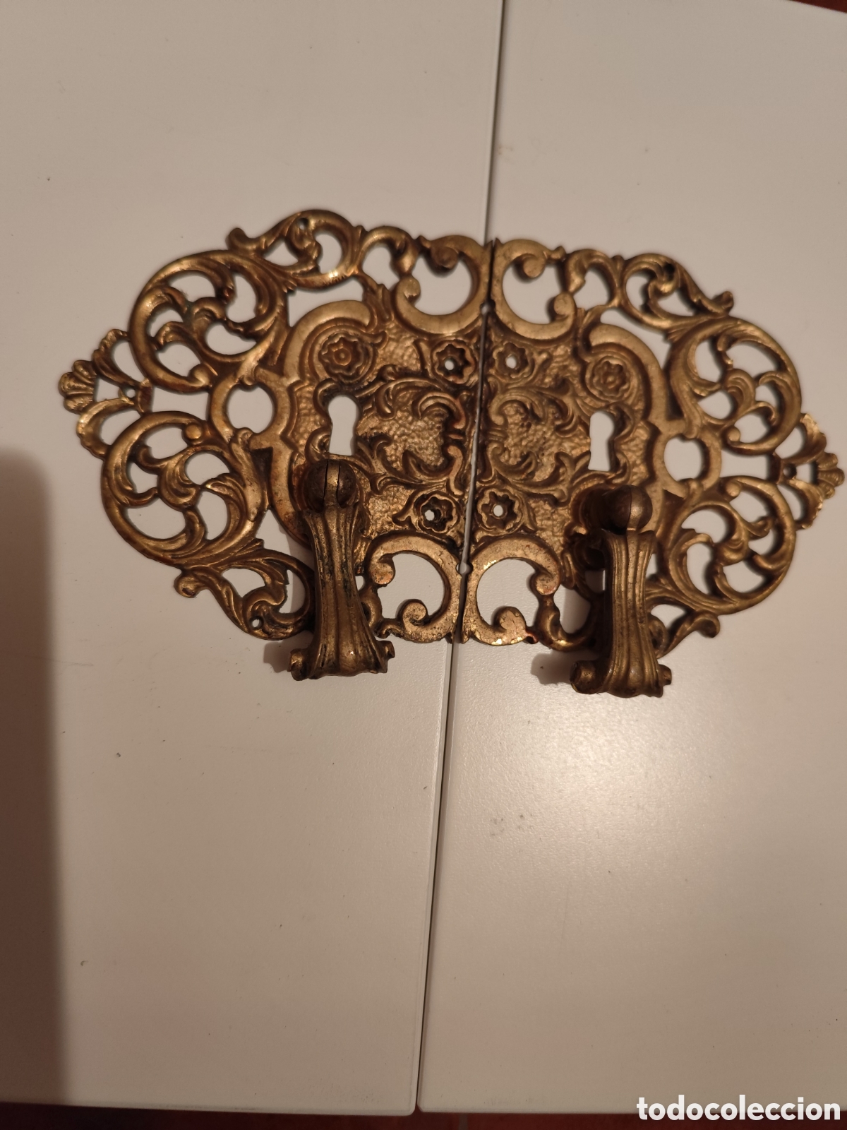 Antig&uuml;edades: Tirador de bronce puerta doble - Foto 1