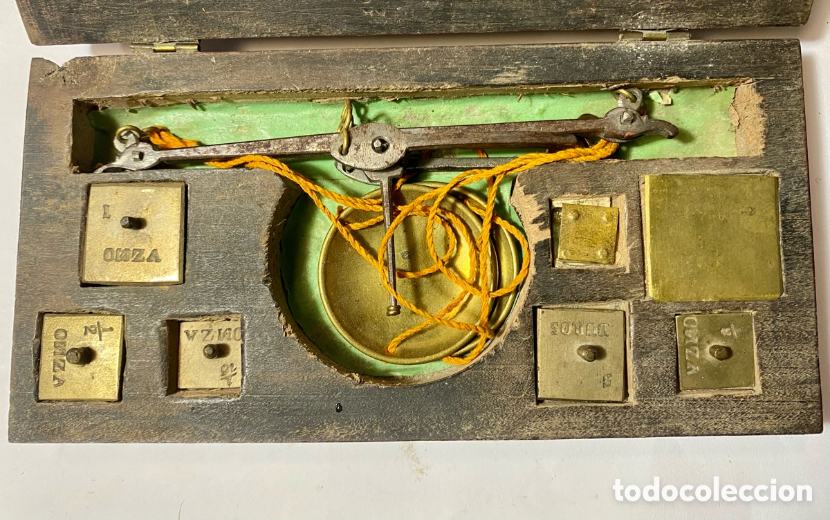 Antig&uuml;edades: balanza antigua de precisi&oacute;n para pesar monedas de oro y plata - Foto 2