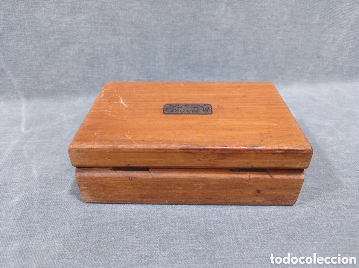 Antig&uuml;edades: CAJA DE PESAS DE PRECISI&Oacute;N - M. &Aacute;LVAREZ - MATERIAL CIENT&Iacute;FICO - MADRID - Foto 4