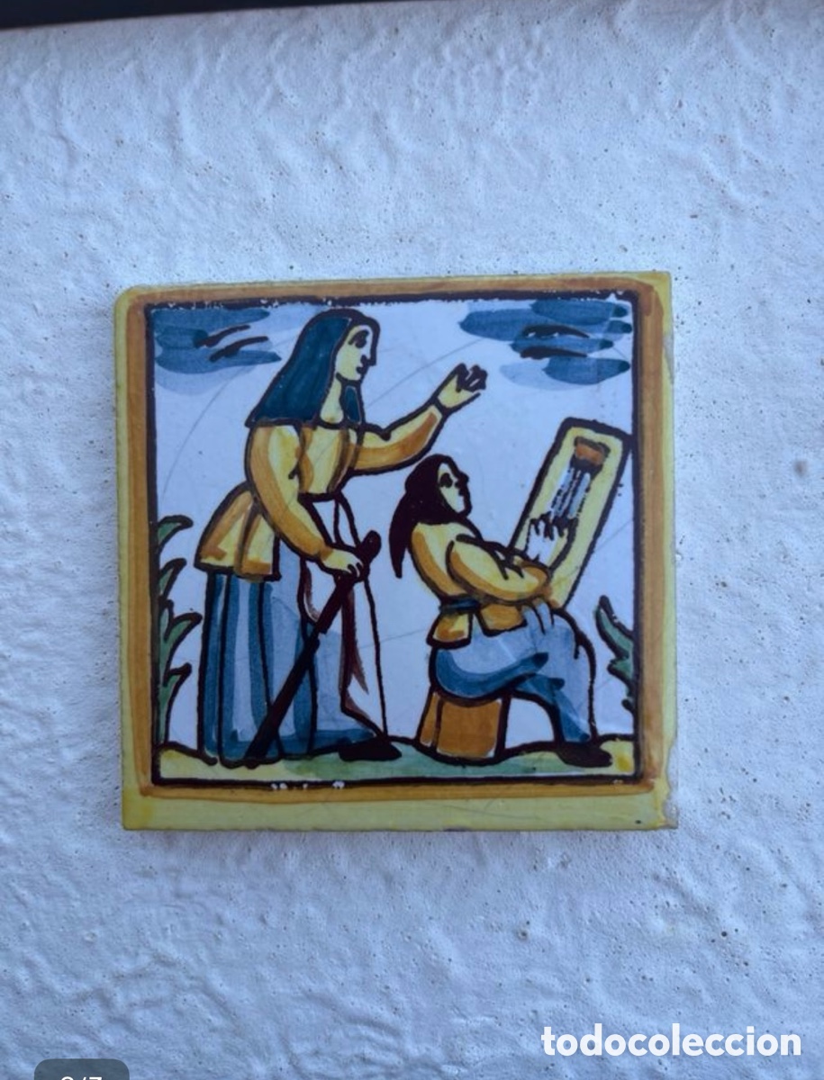 Antig&uuml;edades: Cuadro de rajola/azulejo dels oficis - Foto 2