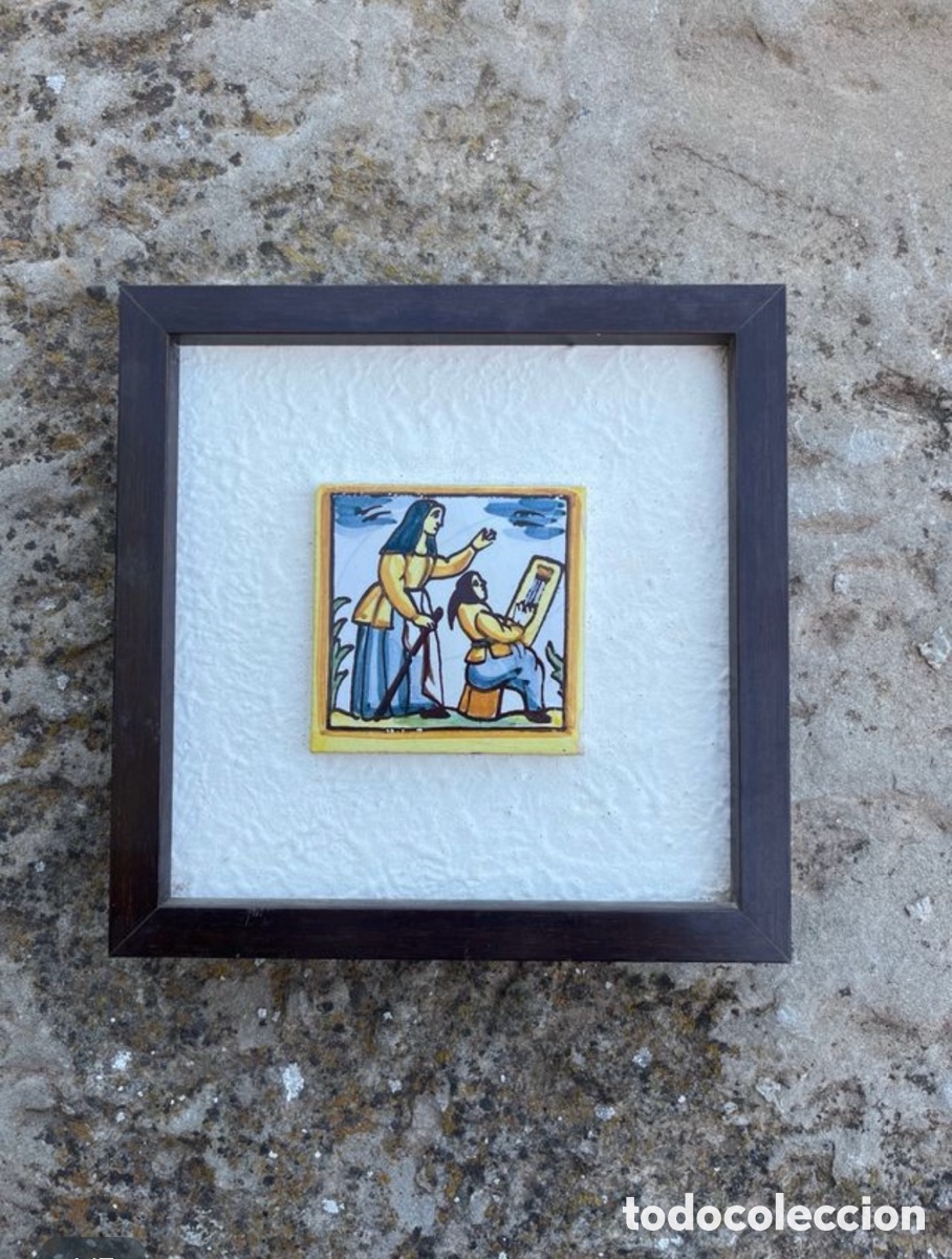 Antig&uuml;edades: Cuadro de rajola/azulejo dels oficis - Foto 1