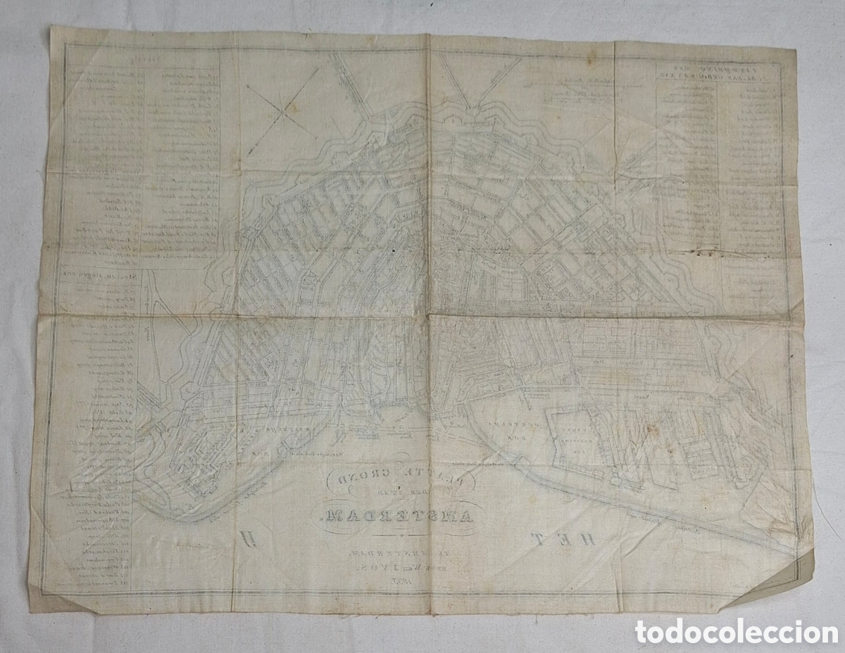 Antig&uuml;edades: Mapa hist&oacute;rico de &Aacute;msterdam a&ntilde;o 1833 - Foto 8
