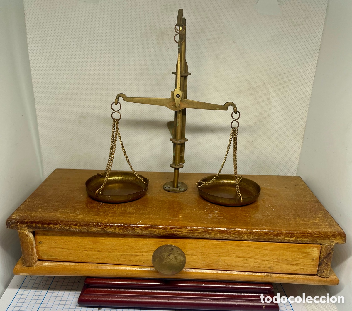 Antig&uuml;edades: ANTIGUA BALANZA DE PRECISI&Oacute;N DE BRONCE , COMPLETA - Foto 13