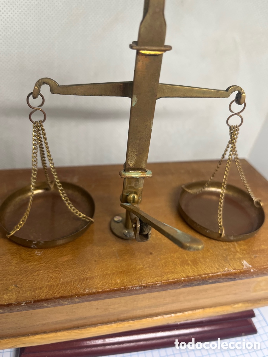 Antig&uuml;edades: ANTIGUA BALANZA DE PRECISI&Oacute;N DE BRONCE , COMPLETA - Foto 15
