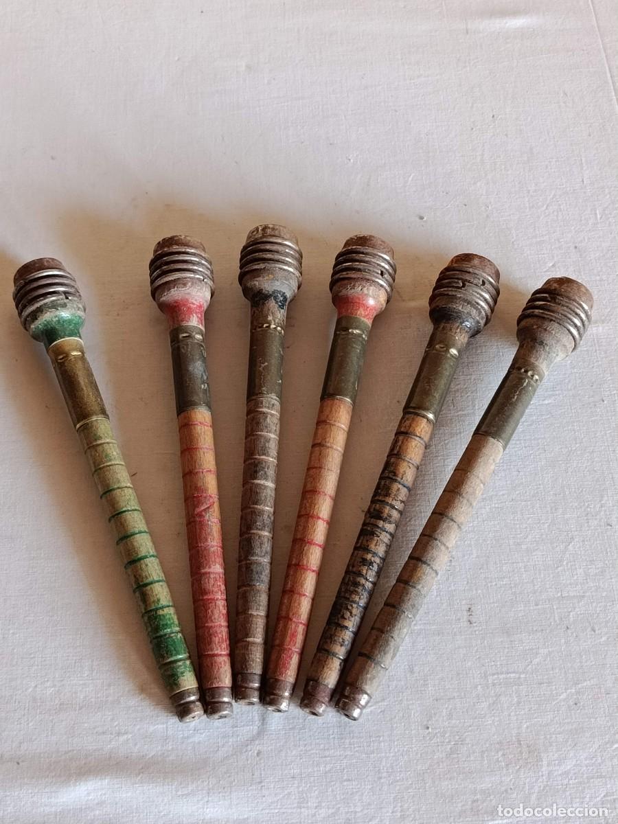 Antig&uuml;edades: Lote 6 bobinas lanzadera tejer - Foto 1