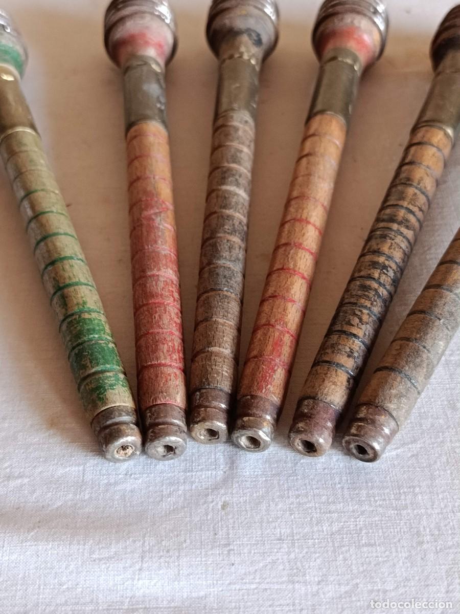 Antig&uuml;edades: Lote 6 bobinas lanzadera tejer - Foto 2