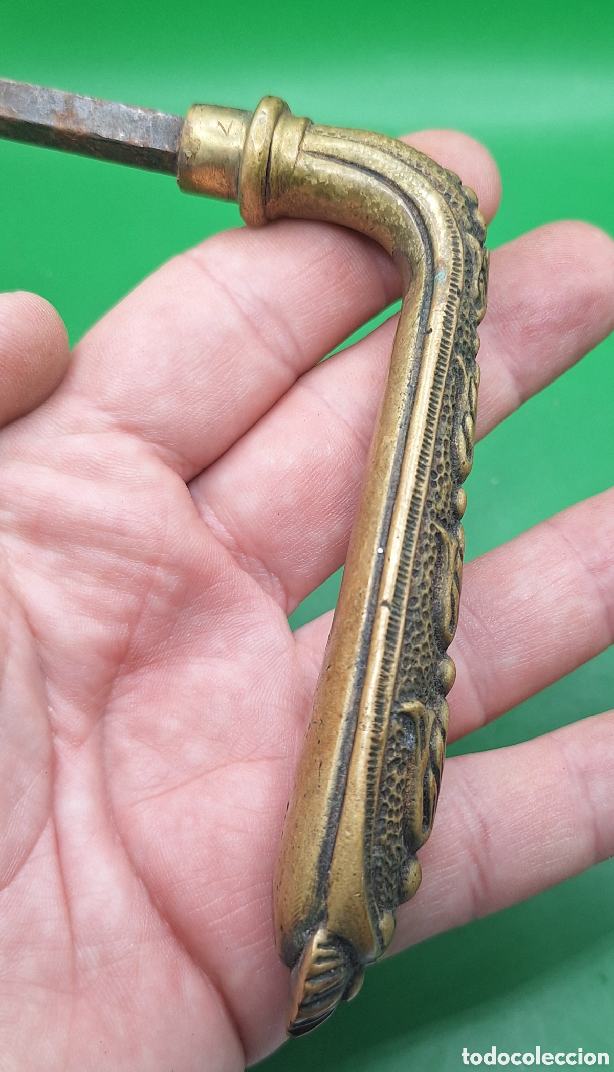 Antig&uuml;edades: Antigua Maneta - Manilla de Puerta de Bronce - Foto 12