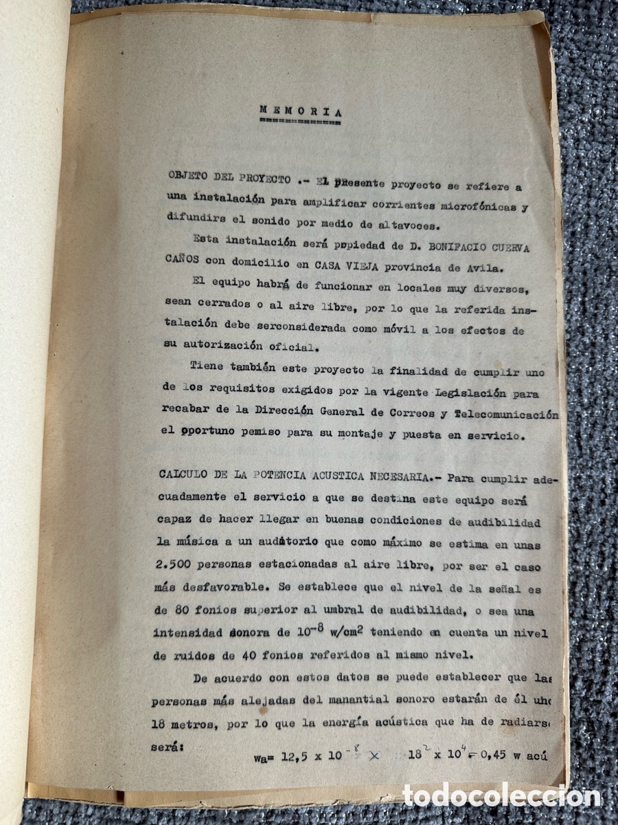 Antig&uuml;edades: Proyecto de instalaci&oacute;n micr&oacute;fonica 1951 - Foto 3