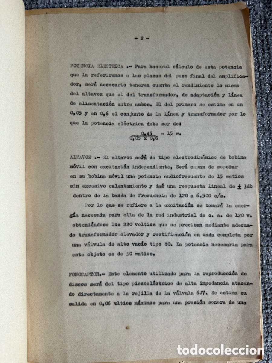 Antig&uuml;edades: Proyecto de instalaci&oacute;n micr&oacute;fonica 1951 - Foto 4