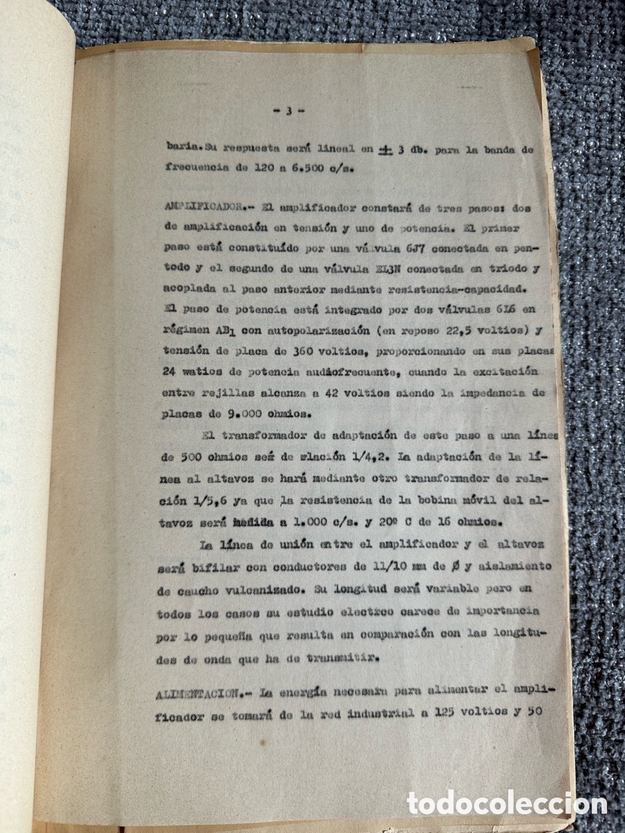 Antig&uuml;edades: Proyecto de instalaci&oacute;n micr&oacute;fonica 1951 - Foto 5