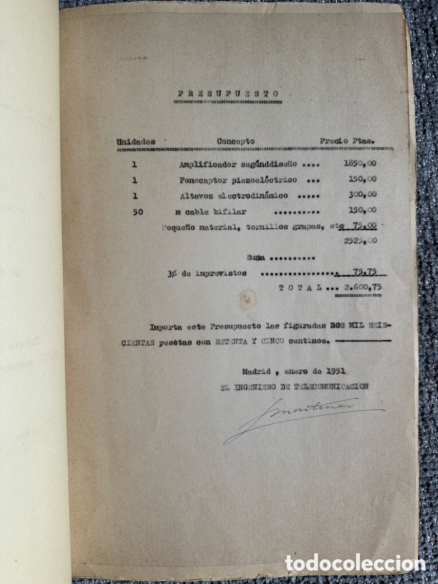 Antig&uuml;edades: Proyecto de instalaci&oacute;n micr&oacute;fonica 1951 - Foto 7