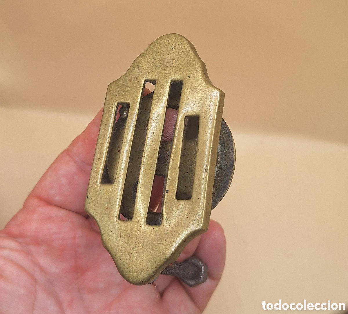 Antig&uuml;edades: Antigua Mirilla de Bronce para Puerta - Foto 1