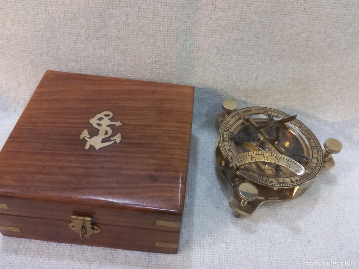 Antig&uuml;edades: BR&Uacute;JULA CUADRANTE SOLAR (13cm) caja de madera - Foto 3