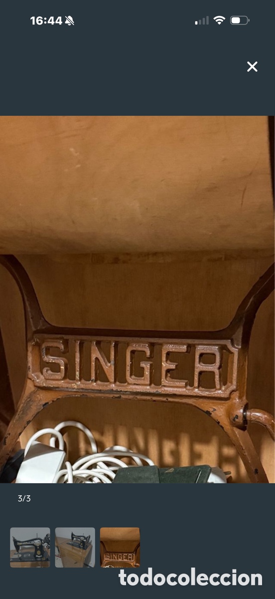 Antig&uuml;edades: Antigua M&aacute;quina de Coser Singer Sphinx - Foto 3