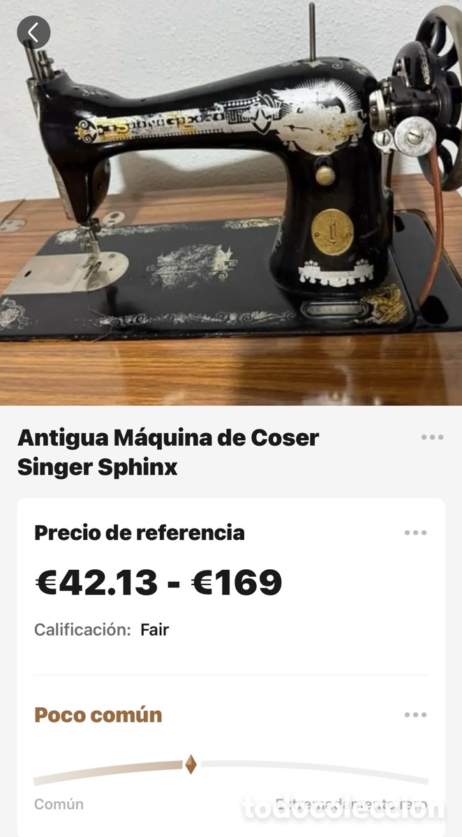 Antig&uuml;edades: Antigua M&aacute;quina de Coser Singer Sphinx - Foto 4