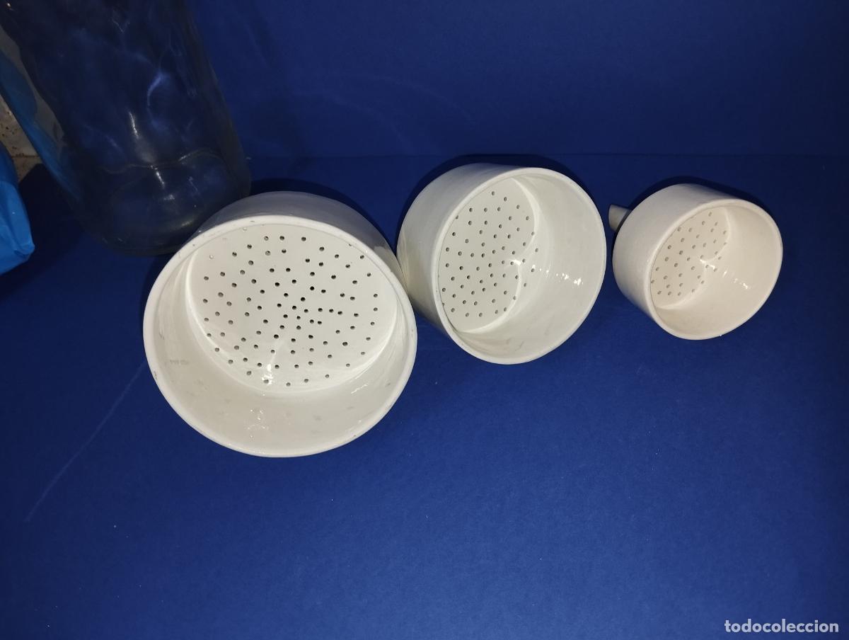 Antig&uuml;edades: LOTE DE EMBUDOS DE PORCELANA DE LABORATORIO - Foto 2