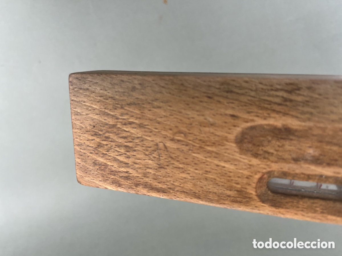 Antig&uuml;edades: ANTIGUO NIVEL DE MADERA DE ROBLE -VESTA- - Foto 10