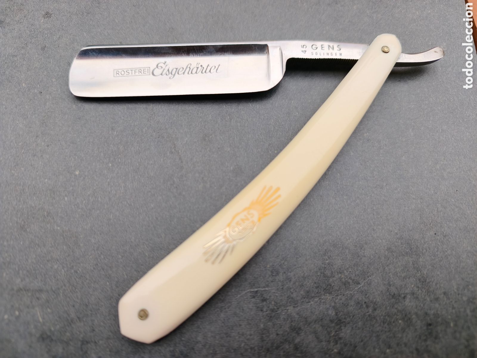 Antiguidades: Navaja de barbero gens solingen